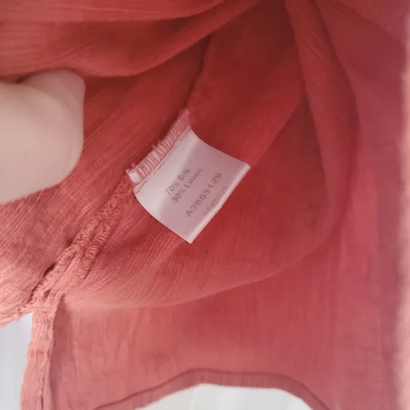 KLEEN Silk Linen Blend Womens XL Lagenlook Terracotta Orange Top - Picture 2 of 7